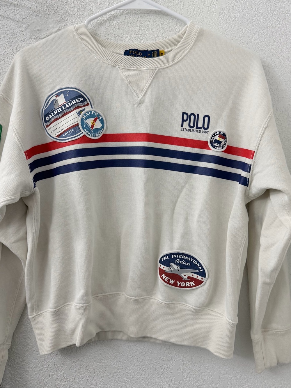Polo Ralph Lauren PRL International Airlines Patch Sweatshirt - White - Medium